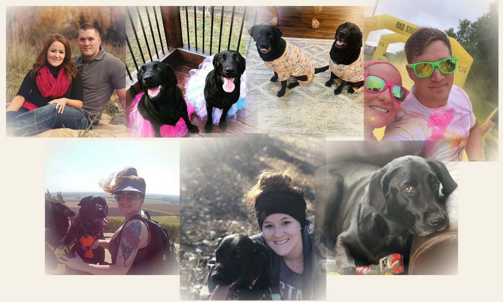 Michael and Shelby Carselowey with their black Labs, Bella and Luna